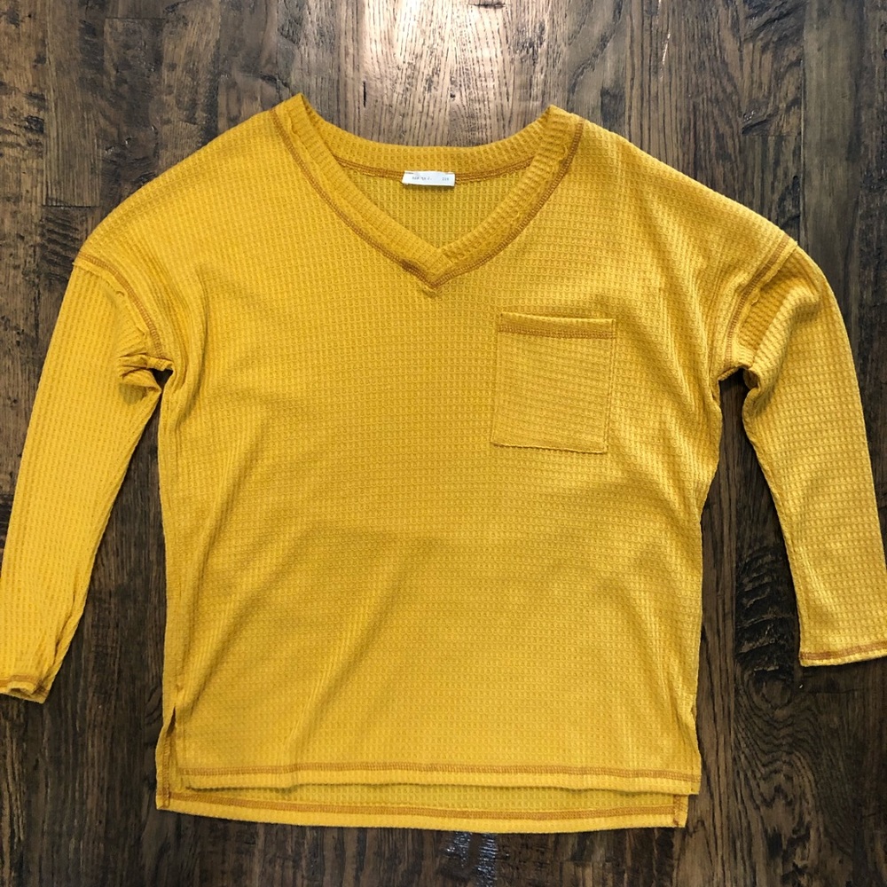 Reborn J Oversized Waffle Knit Long Sleeve Shirt Size Medium New